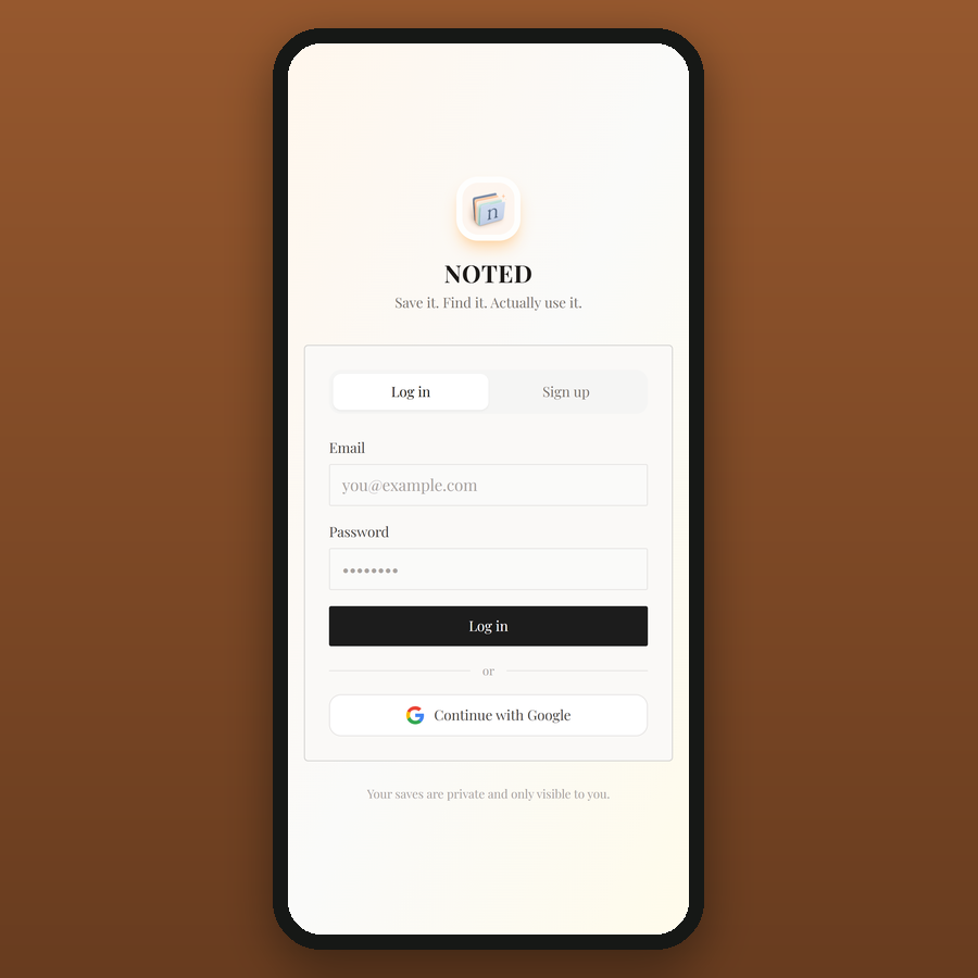 Noted — save it, find it, actually use it (sign-in)